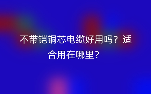 不帶鎧銅芯電纜好用嗎？適合用在哪里？(圖1)